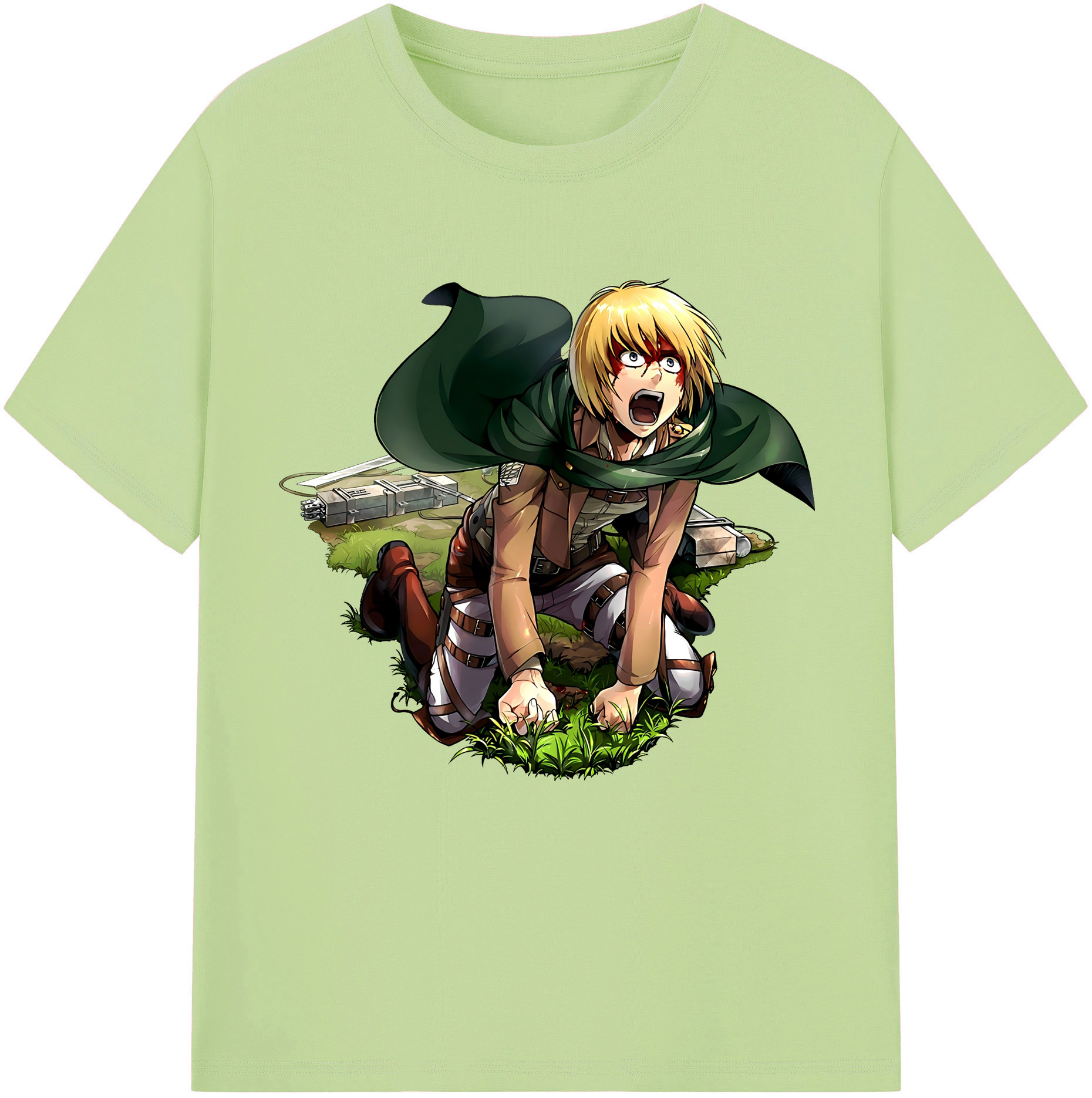 （画像用） 進撃の巨人 アルミン·アルレルト Attack on Titan Armin Arlert 綿100％半袖Tシャツ（フロントプリント）